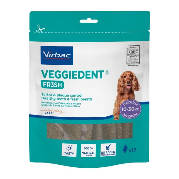 Virbac VeggieDent Fr3sh M, 15 kpl hammaspuruherkku koiralle