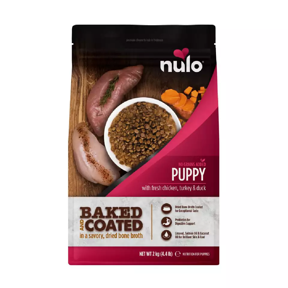 Nulo Baked & Coated Puppy, kana, kalkkuna ja ankka pentujen kuivaruoka