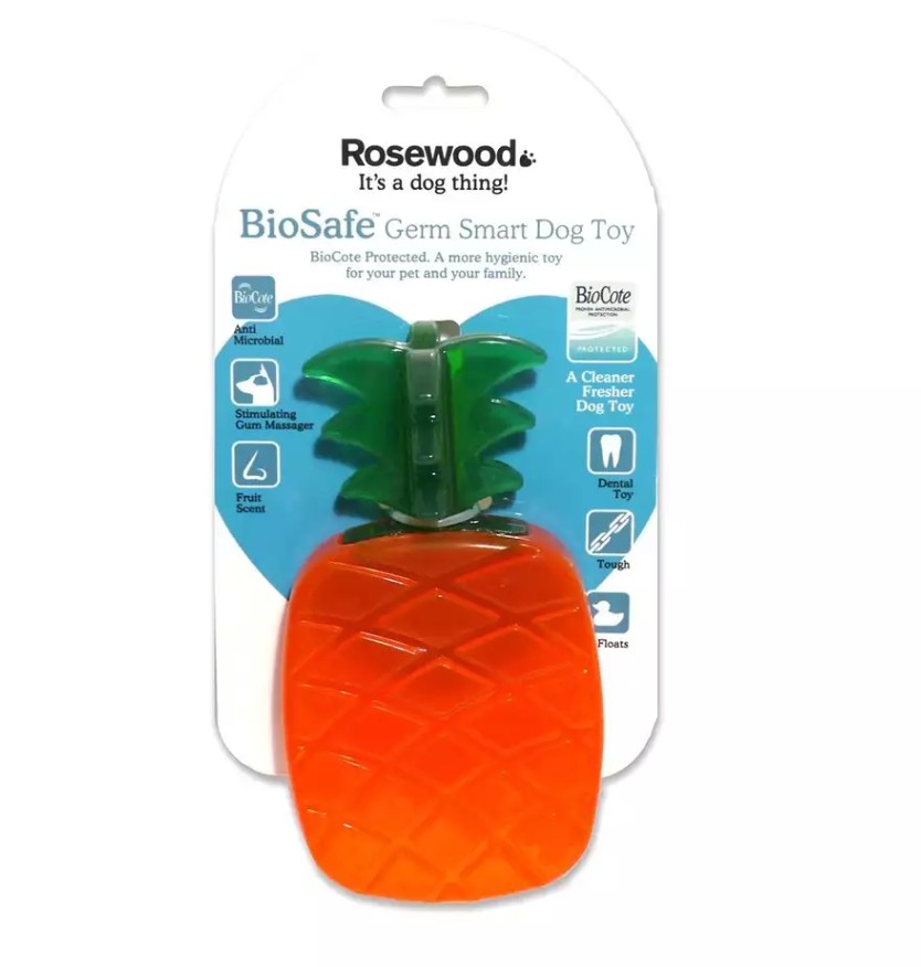 Rosewood Pineapple Biosafe -lelu kelluva puruleikkikalu koiralle